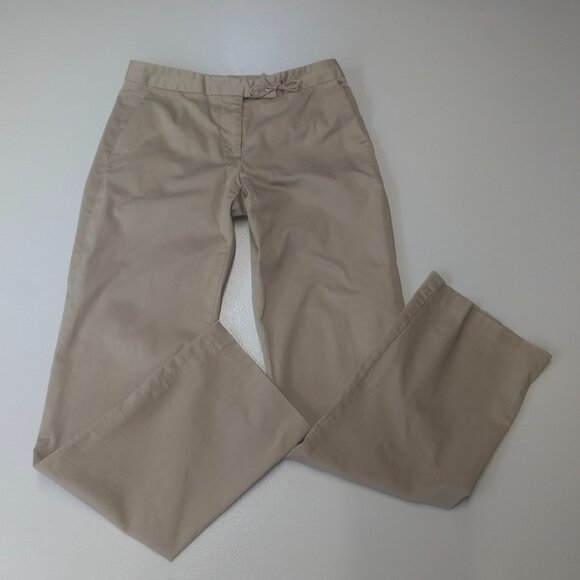 Poleci Size 2 Khaki Silk and Cotton Pants - Picture 1 of 16